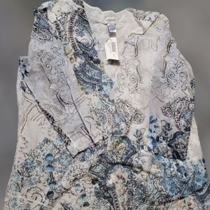 NWT Paisley Watercolor Chico 3/4 Top